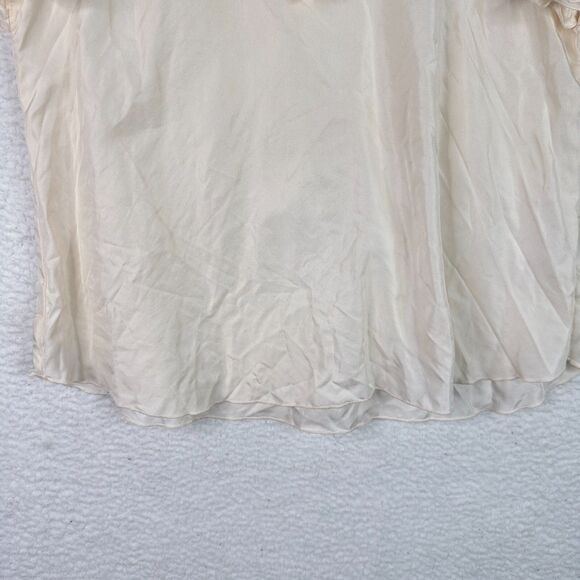 Maison Labiche Femme Fatale Silk Top Blouse Sz L Flutter Sleeve Tie Quiet Luxury - Picture 3 of 12
